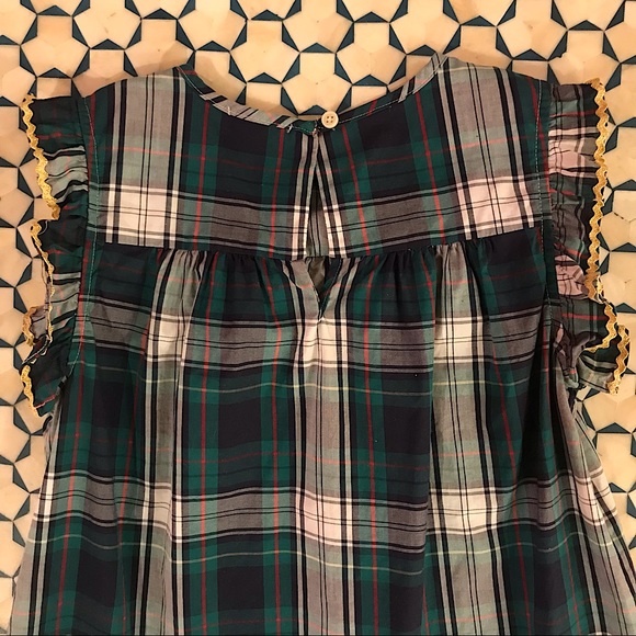 Crewcuts Plaid Top with Ruffle Detail size 8 - Picture 4 of 5